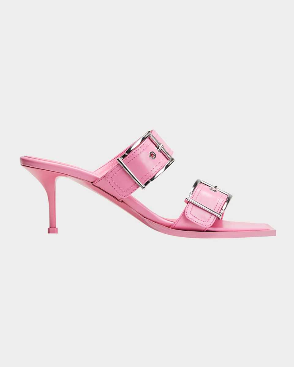 Boxcar Calfskin Dual-Buckle Sandals